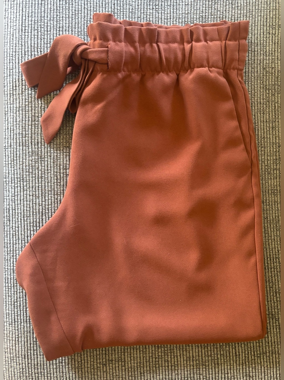 LOFT Rust Brown Drawstring Cropped Pants - Picture 4 of 6